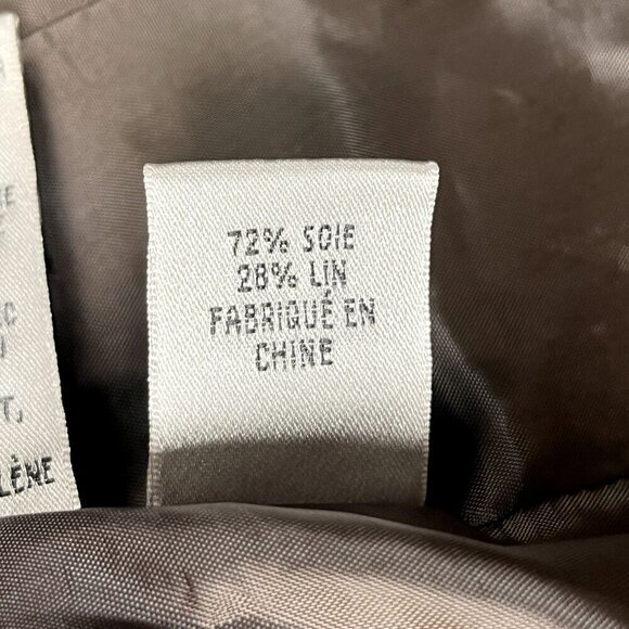 Jones New York Career Blazer Womens 4 Brown Silk & Linen Single Button Coat - Picture 4 of 7